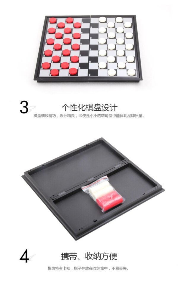 Magnetic International Draughts Set Chess Checkers Portable Folding Plastic 40Pcs/set Board 25x25cm Funny Educational Games   Game related