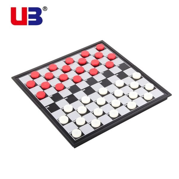 Magnetic International Draughts Set Chess Checkers Portable Folding Plastic 40Pcs/set Board 25x25cm Funny Educational Games   Game related