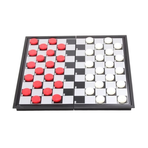 Magnetic International Draughts Set Chess Checkers Portable Folding Plastic 40Pcs/set Board 25x25cm Funny Educational Games   Game related