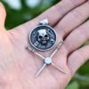 Magnetic attraction  StainlesS Steel Unique Skull And Warrir Sword Shield Pendant Necklace  Punk Rock Jewelry