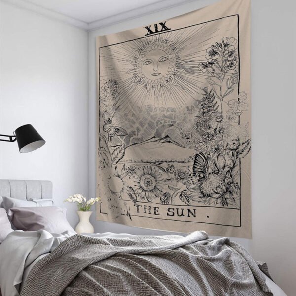 Mandala Tapestry Tarot Card  Wall Hanging Astrology Divination Witchcraft Room Decor Bedspread Throw Cover Sun Moon Wall Decor