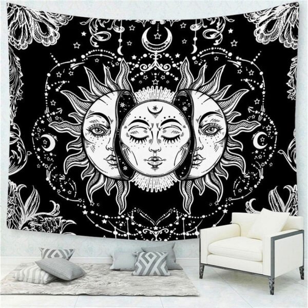 Mandala Tapestry Tarot Card  Wall Hanging Astrology Divination Witchcraft Room Decor Bedspread Throw Cover Sun Moon Wall Decor