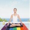 Chakra Tapestry Meditation Yoga Rug Towels Mexico Chakras Tassel Striped Floor Mat 59 in (Soft Microfiber 59x30in)
