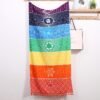 Chakra Tapestry Meditation Yoga Rug Towels Mexico Chakras Tassel Striped Floor Mat 59 in (Soft Microfiber 59x30in)