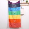 Mandala meditation Energy Rainbow 7 Chakra Tapestry tablecloth Divination Chakela Game Bohemian Beach Mat Thin Blanket Yoga Shawl