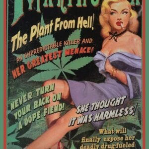 Marijuana-Plant-from-Hell-Cannabis-Metal-tin-Sign-Retro-Flower-Plant-Metal-tin-Sign-Wall-Art Marijuana Plant from Hell Cannabis Metal tin Sign Retro Flower Plant Metal tin Sign Wall Art Rustic Tray Plaque Garden House|Plaques & Signs|