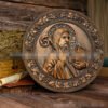Mass Saint Benedict Beech Wood Carving Craft Church Catholic Deocration Prayer Disc Church Souvenirs Figures