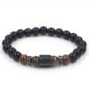 Viking Magic~Matte Onyx Stone&Tiger Eye Combination Stitching with Cubic Zircon Hand Jewelry Beads Bracelet Elastic Stretch Men Bracelet