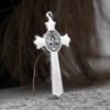 Compass Design Jesus Cross Amulet Pendant Rock Casual Gift Catholic Christian Necklace