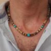Men's African necklace, Men african Beaded jewelry, Surfer necklace Gifts for men, Wooden Beach Necklace