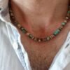 Men's African necklace, Men african Beaded jewelry, Surfer necklace Gifts for men, Wooden Beach Necklace