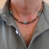 Men's African necklace, Men african Beaded jewelry, Surfer necklace Gifts for men, Wooden Beach Necklace