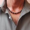 Men's African necklace, Men african Beaded jewelry, Surfer necklace Gifts for men, Wooden Beach Necklace