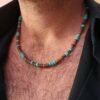 Men's African necklace, Men african Beaded jewelry, Surfer necklace Gifts for men, Wooden Beach Necklace
