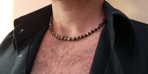 Men's African necklace, Men african Beaded jewelry, Surfer necklace Gifts for men, Wooden Beach Necklace