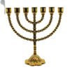 Menorah Big Candle Holder Judaica Candelabra Home Deocration 7 Branch Gold Color Metal Alloy Decor