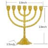 Menorah Big Candle Holder Judaica Candelabra Home Deocration 7 Branch Gold Color Metal Alloy Decor