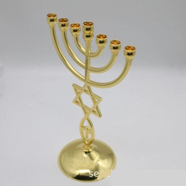 Menorah Candle Holder 7 Branch Isral Style 21cm Candelabra Jewish Candlestick Home Decoration