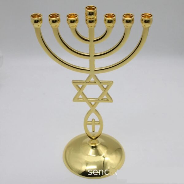 Menorah Candle Holder 7 Branch Isral Style 21cm Candelabra Jewish Candlestick Home Decoration