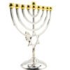 Menorah Candle Holder Hanukkah 9 Branch Judaica Alloy Jewish Home Decoration Candlestick Religious David Star Silver Candelabra