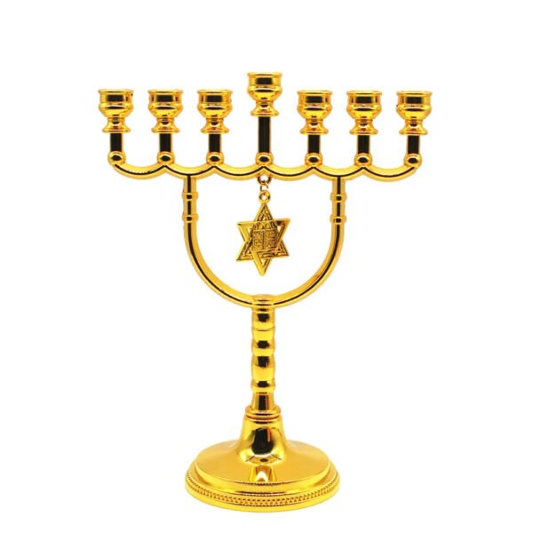 Menorah Candle Holder Jewish Home Decoration Israel David Star 7 Branch Candelabra Judaica Religious Decor