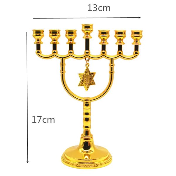 Menorah Candle Holder Jewish Home Decoration Israel David Star 7 Branch Candelabra Judaica Religious Decor