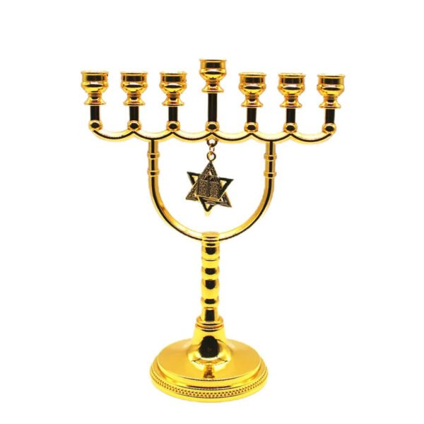 Menorah Candle Holder Jewish Home Decoration Israel David Star 7 Branch Candelabra Judaica Religious Decor