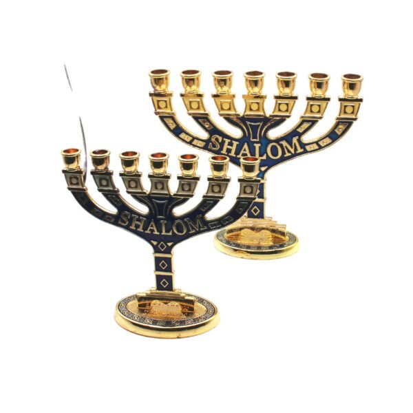 Menorah Candle Holder Judaica 7 Branch Candelabra Israel Shalom Religious 12 Tribes Jerusalem Temple Home Decoration