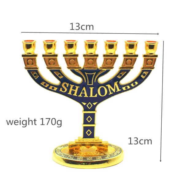 Menorah Candle Holder Judaica 7 Branch Candelabra Israel Shalom Religious 12 Tribes Jerusalem Temple Home Decoration