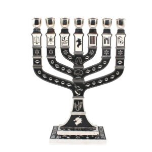 Menorah-Hanukkah-Candle-Holder-Jerusalem-Home-Decor-12-Tribes-Jewish-Candelabra-Judaica-7-Branch-Metal-Candlestick Menorah Hanukkah Candle Holder Jerusalem Home Decor 12 Tribes Jewish Candelabra Judaica 7 Branch Metal Candlestick