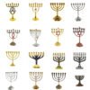 Menorah Hanukkah Candle Holder Jerusalem Home Decor 12 Tribes Jewish Candelabra Judaica 7 Branch Metal Candlestick