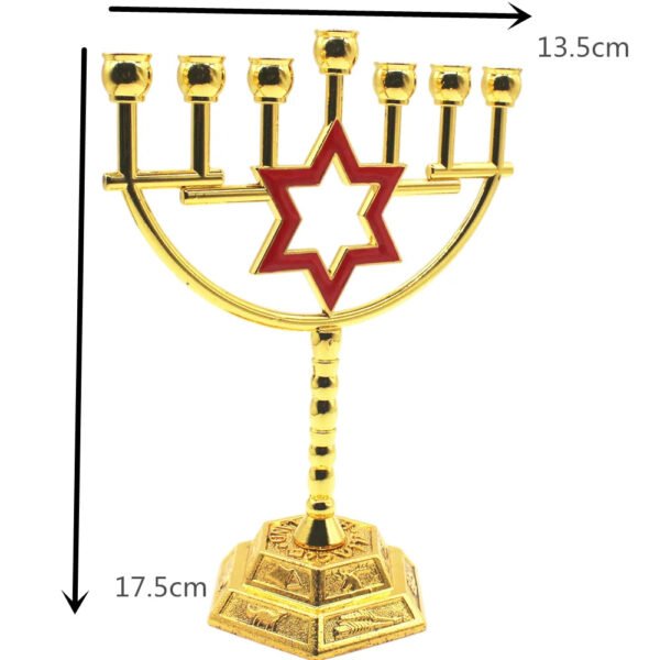 Menorah Hanukkah Candle Holder Jerusalem Home Decor 12 Tribes Jewish Candelabra Judaica 7 Branch Metal Candlestick