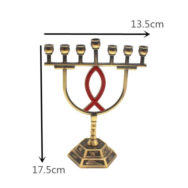 Menorah Hanukkah Candle Holder Jerusalem Home Decor 12 Tribes Jewish Candelabra Judaica 7 Branch Metal Candlestick