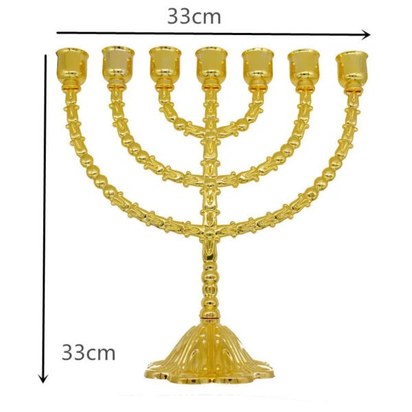 Menorah Hanukkah Candle Holder Jerusalem Home Decor 12 Tribes Jewish Candelabra Judaica 7 Branch Metal Candlestick