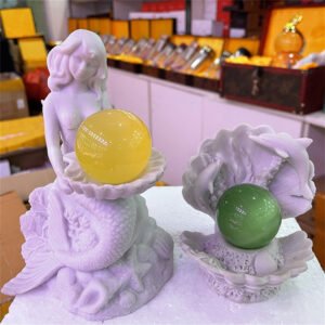 Mermaid Dolphin Pearl Shell Crystal Ball Resin Base Magic Sphere Display Stand Home Decor Ornaments Pedestal