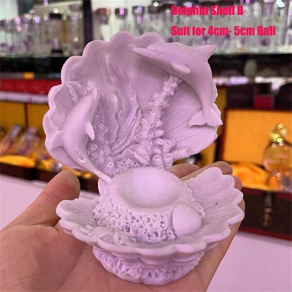 Mermaid Dolphin Pearl Shell Crystal Ball Resin Base Magic Sphere Display Stand Home Decor Ornaments Pedestal