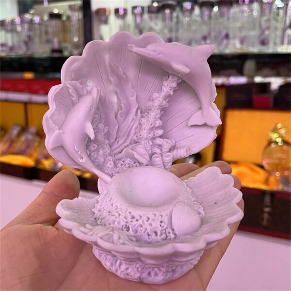Mermaid Dolphin Pearl Shell Crystal Ball Resin Base Magic Sphere Display Stand Home Decor Ornaments Pedestal