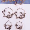 Minar Punk Antique Crazy Twist Snake Earrings for Women Femme Gold Black Metallic Twining Animal Hoop Earrings Statement Jewelry|Drop Earrings|