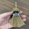 Mini Witch Broom Witchcraft accessories Raw Crystal Wicca Altar Broom Necklace Pendant Pentagram Demon Eye Skull Exorcism Car