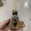Mini Witch Broom Witchcraft accessories Raw Crystal Wicca Altar Broom Necklace Pendant Pentagram Demon Eye Skull Exorcism Car