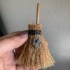 Mini Witch Broom Witchcraft accessories Raw Crystal Wicca Altar Broom Necklace Pendant Pentagram Demon Eye Skull Exorcism Car