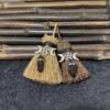 Mini Witch Broom Witchcraft accessories Raw Crystal Wicca Altar Broom Necklace Pendant Pentagram Demon Eye Skull Exorcism Car