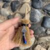 Mini Witch Broom Witchcraft accessories Raw Crystal Wicca Altar Broom Necklace Pendant Pentagram Demon Eye Skull Exorcism Car