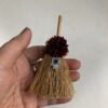 Mini Witch Broom Witchcraft accessories Wicca Altar Broom Necklace Demon Eye Skull Exorcism Car Table Cup decoration pendant