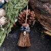 Mini Witch Broom Witchcraft accessories Wicca Altar Broom Necklace Demon Eye Skull Exorcism Car Table Cup decoration pendant