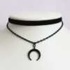 Moon Gothic Chains O Ring Choker gothic choker, moon necklace, moon choker