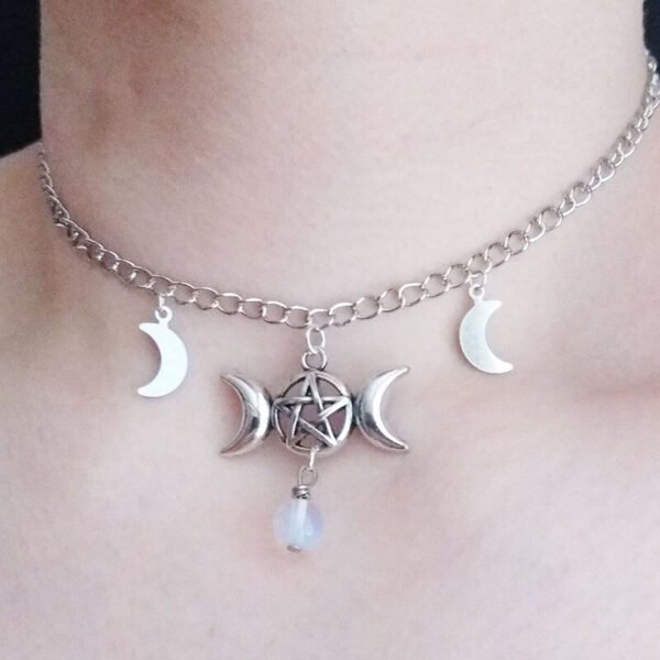 Moon Gothic Chains O Ring Choker gothic choker, moon necklace, moon choker