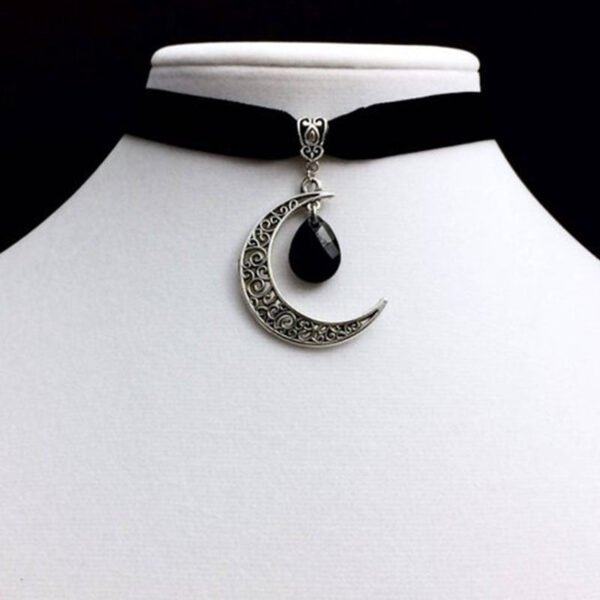 Moon Gothic Chains O Ring Choker gothic choker, moon necklace, moon choker
