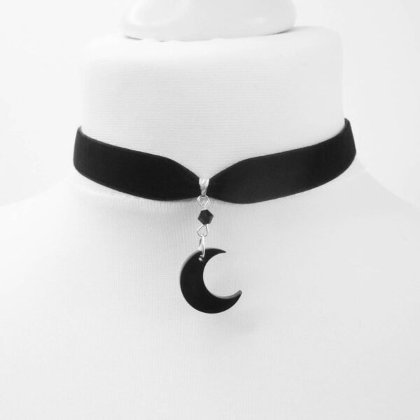 Moon Gothic Chains O Ring Choker gothic choker, moon necklace, moon choker
