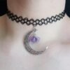 Moon Gothic Chains O Ring Choker gothic choker, moon necklace, moon choker